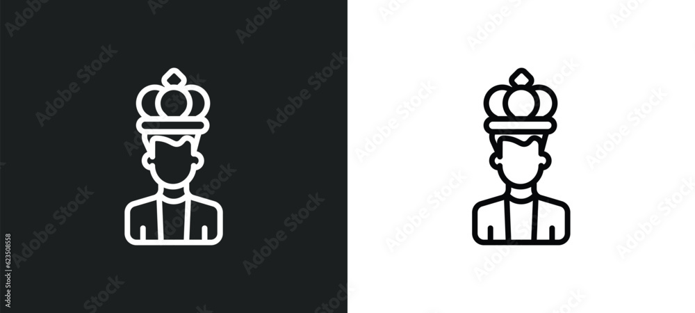 empress icon isolated in white and black colors. empress outline vector icon from people collection for web, mobile apps and ui.