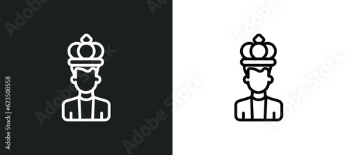 empress icon isolated in white and black colors. empress outline vector icon from people collection for web, mobile apps and ui.