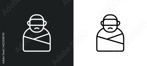 kidnapping icon isolated in white and black colors. kidnapping outline vector icon from people collection for web, mobile apps and ui.