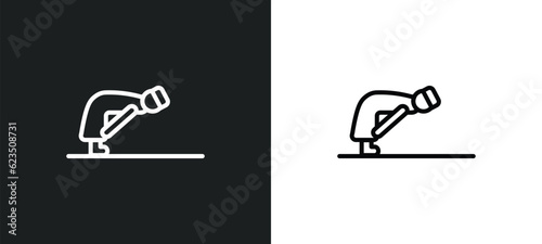 ruku icon isolated in white and black colors. ruku outline vector icon from people collection for web, mobile apps and ui.