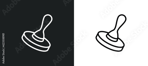 wooden stamper icon isolated in white and black colors. wooden stamper outline vector icon from other collection for web, mobile apps and ui.
