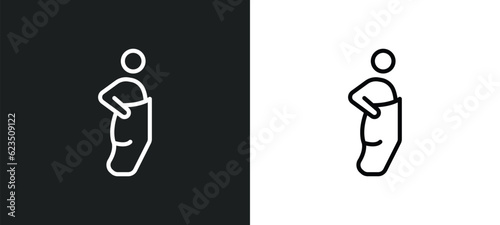 sack race icon isolated in white and black colors. sack race outline vector icon from other collection for web, mobile apps and ui.