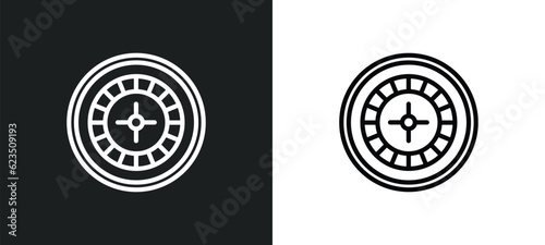 roulette table icon isolated in white and black colors. roulette table outline vector icon from other collection for web, mobile apps and ui.