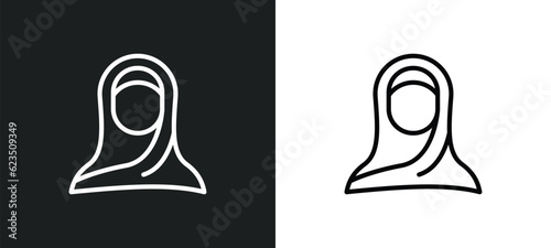 araba woman icon isolated in white and black colors. araba woman outline vector icon from other collection for web, mobile apps and ui.