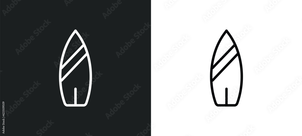 suroard icon isolated in white and black colors. suroard outline vector icon from nautical collection for web, mobile apps and ui.