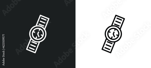 water resist watch icon isolated in white and black colors. water resist watch outline vector icon from nautical collection for web, mobile apps and ui.