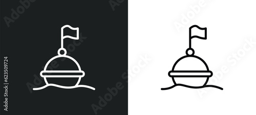 buoy icon isolated in white and black colors. buoy outline vector icon from nautical collection for web, mobile apps and ui.
