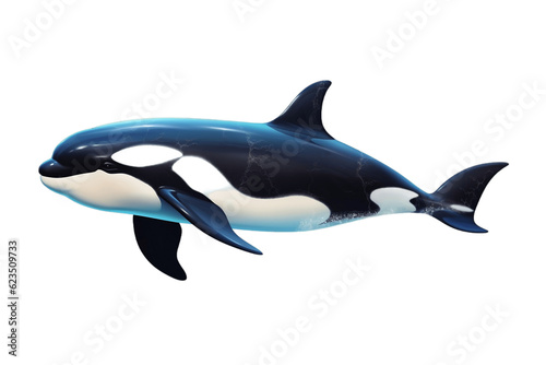 Orca Fish Isolated on Transparent Background. Generative AI