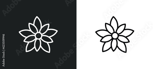 nymphea icon isolated in white and black colors. nymphea outline vector icon from nature collection for web, mobile apps and ui.