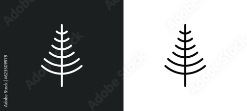 larch icon isolated in white and black colors. larch outline vector icon from nature collection for web, mobile apps and ui.