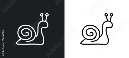 snail icon isolated in white and black colors. snail outline vector icon from nature collection for web, mobile apps and ui.