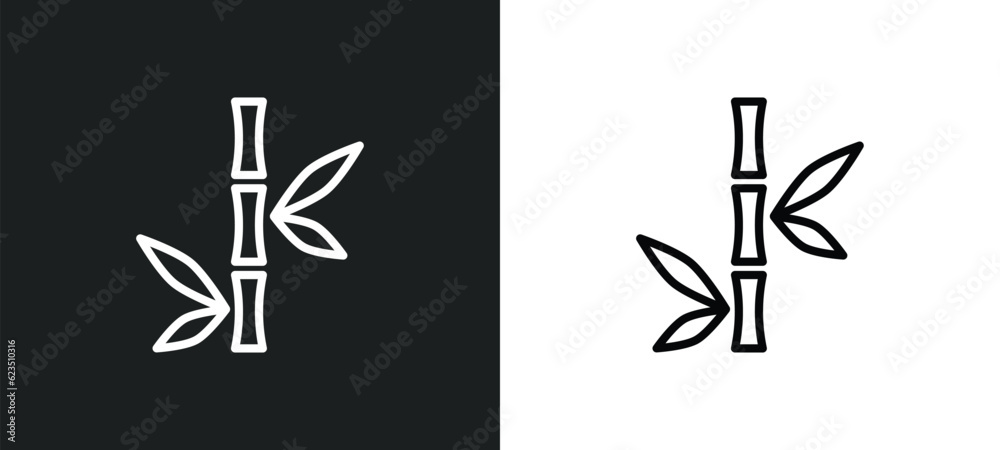 bamboo branches icon isolated in white and black colors. bamboo branches outline vector icon from nature collection for web, mobile apps and ui. bamboo branches icon isolated in white and black colors. bamboo branches outline vector icon from nature collection for web, mobile apps and ui.