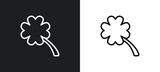four leaf clover icon isolated in white and black colors. four leaf clover outline vector icon from nature collection for web, mobile apps and ui.