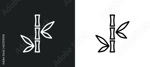 bamboo branches icon isolated in white and black colors. bamboo branches outline vector icon from nature collection for web  mobile apps and ui.