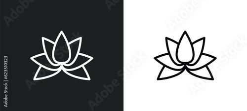 beautiful lotus flower icon isolated in white and black colors. beautiful lotus flower outline vector icon from nature collection for web, mobile apps and ui.