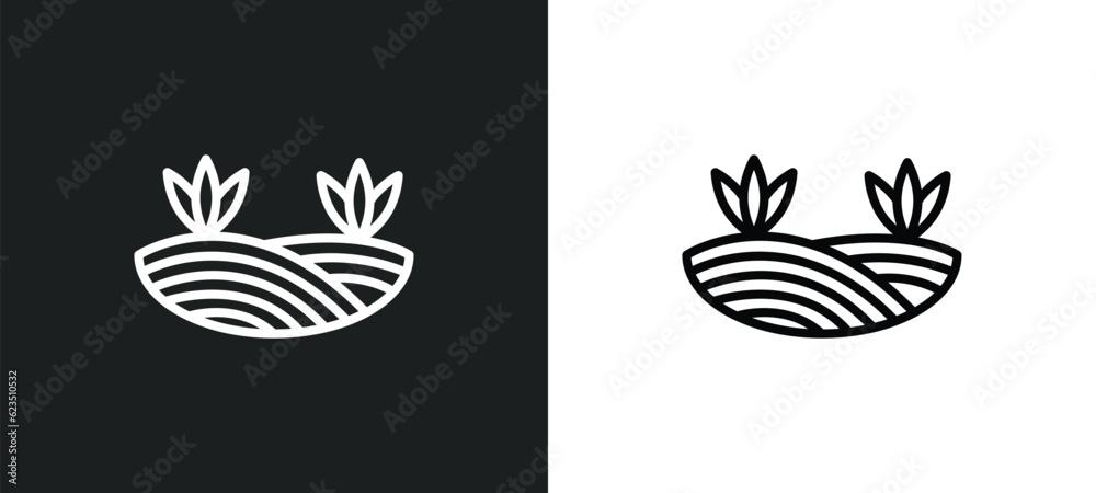 prairie icon isolated in white and black colors. prairie outline vector icon from nature collection for web, mobile apps and ui.