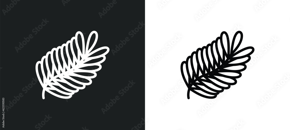 fern icon isolated in white and black colors. fern outline vector icon from nature collection for web, mobile apps and ui.