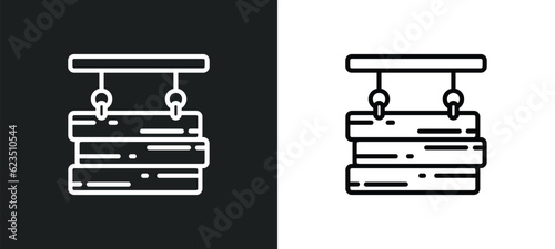 wood board icon isolated in white and black colors. wood board outline vector icon from nature collection for web, mobile apps and ui.