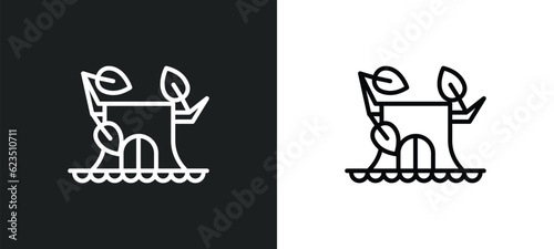 stump house icon isolated in white and black colors. stump house outline vector icon from nature collection for web, mobile apps and ui.