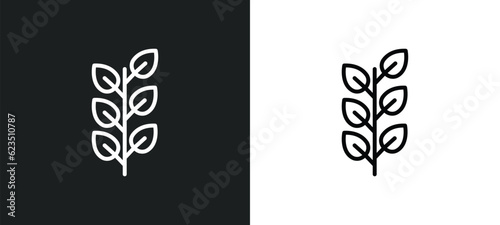 bilberry leaf icon isolated in white and black colors. bilberry leaf outline vector icon from nature collection for web, mobile apps and ui.
