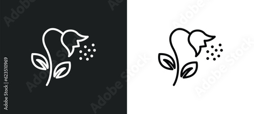 pollen icon isolated in white and black colors. pollen outline vector icon from nature collection for web, mobile apps and ui.