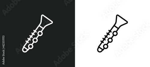 oboe icon isolated in white and black colors. oboe outline vector icon from music and media collection for web, mobile apps and ui.