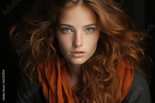 Beauty portrait of female face with natural skin