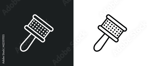 cabasa icon isolated in white and black colors. cabasa outline vector icon from music and media collection for web, mobile apps and ui.