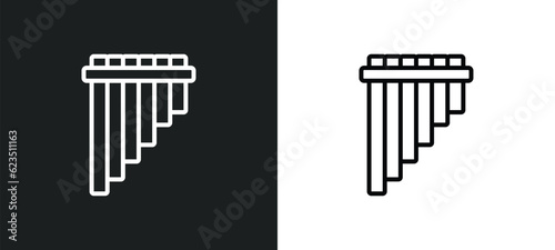 panpipe icon isolated in white and black colors. panpipe outline vector icon from music and media collection for web, mobile apps and ui.