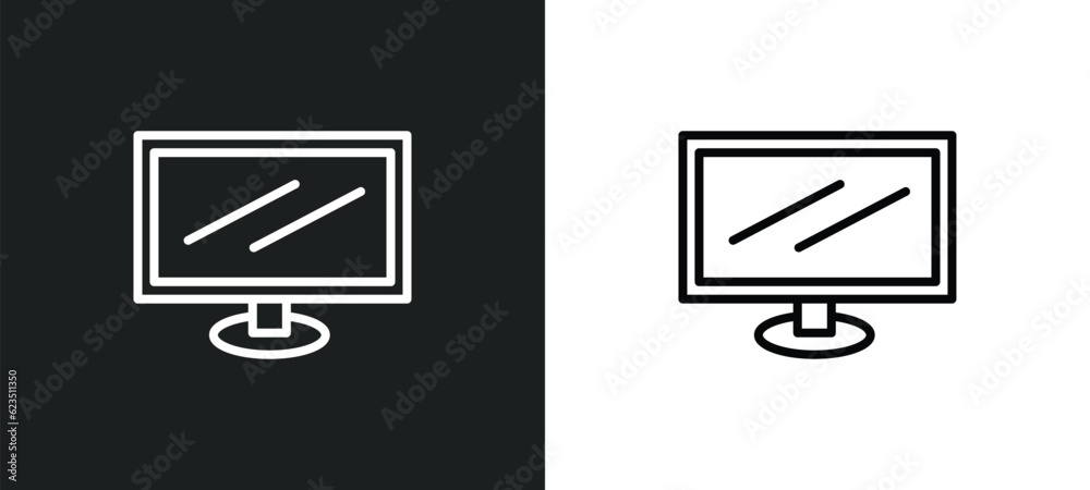 television screen off icon isolated in white and black colors. television screen off outline vector icon from music and media collection for web, mobile apps and ui.