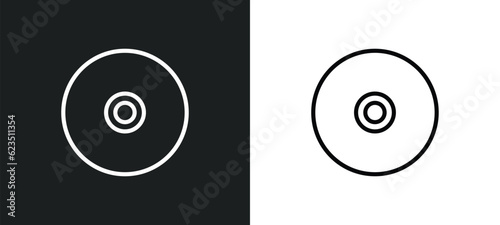 dvd disc icon isolated in white and black colors. dvd disc outline vector icon from music and media collection for web, mobile apps and ui.