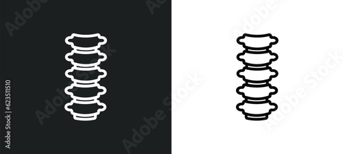 spinal column icon isolated in white and black colors. spinal column outline vector icon from medical collection for web, mobile apps and ui.