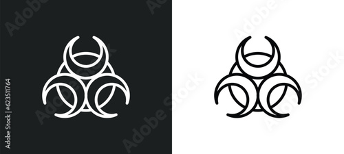 biological warning icon isolated in white and black colors. biological warning outline vector icon from medical collection for web, mobile apps and ui. © Farahim
