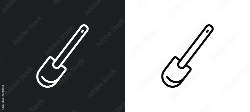 paddle icon isolated in white and black colors. paddle outline vector icon from kitchen collection for web, mobile apps and ui.