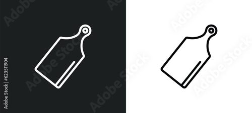 cutting board icon isolated in white and black colors. cutting board outline vector icon from kitchen collection for web, mobile apps and ui.
