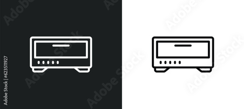 bun warmer icon isolated in white and black colors. bun warmer outline vector icon from kitchen collection for web, mobile apps and ui.