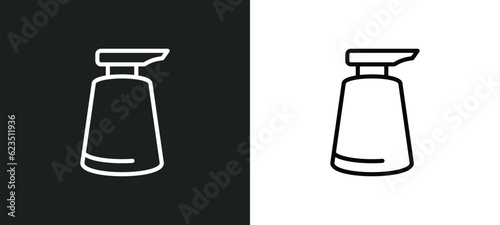 soap dispenser icon isolated in white and black colors. soap dispenser outline vector icon from kitchen collection for web  mobile apps and ui.