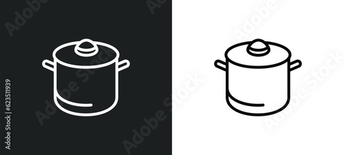saucepan icon isolated in white and black colors. saucepan outline vector icon from kitchen collection for web, mobile apps and ui.