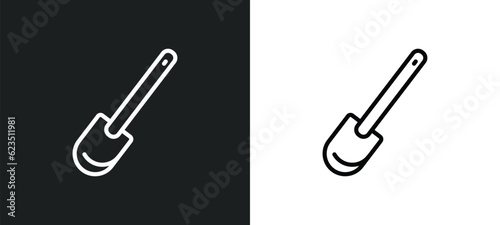 paddle icon isolated in white and black colors. paddle outline vector icon from kitchen collection for web, mobile apps and ui.