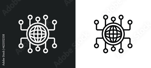 network conection icon isolated in white and black colors. network conection outline vector icon from internet security collection for web, mobile apps and ui. photo