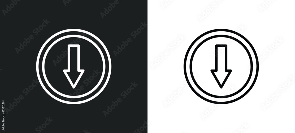 go down icon isolated in white and black colors. go down outline vector icon from hotel and restaurant collection for web, mobile apps and ui. go down icon isolated in white and black colors. go down outline vector icon from hotel and restaurant collection for web, mobile apps and ui.