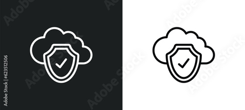 cloud icon isolated in white and black colors. cloud outline vector icon from internet security collection for web  mobile apps and ui.