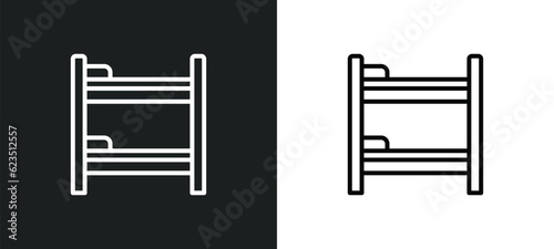 bunk bed icon isolated in white and black colors. bunk bed outline vector icon from hotel collection for web, mobile apps and ui.