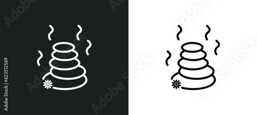 hot stones icon isolated in white and black colors. hot stones outline vector icon from hotel and restaurant collection for web, mobile apps and ui.