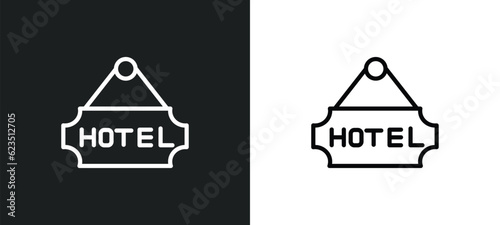 hotel icon isolated in white and black colors. hotel outline vector icon from hotel and restaurant collection for web, mobile apps and ui.