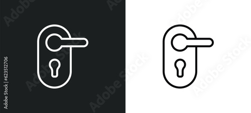 doorknob icon isolated in white and black colors. doorknob outline vector icon from hotel and restaurant collection for web, mobile apps and ui. photo