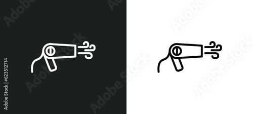 hairdryer icon isolated in white and black colors. hairdryer outline vector icon from hotel and restaurant collection for web, mobile apps and ui.