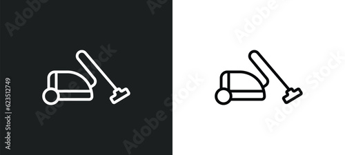 vacuum cleaner icon isolated in white and black colors. vacuum cleaner outline vector icon from hotel and restaurant collection for web, mobile apps and ui.