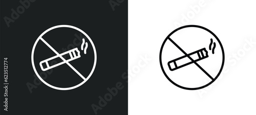 no smoking icon isolated in white and black colors. no smoking outline vector icon from hotel and restaurant collection for web, mobile apps and ui.