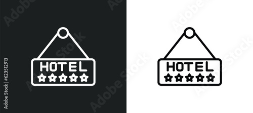 hotel icon isolated in white and black colors. hotel outline vector icon from hotel and restaurant collection for web, mobile apps and ui.
